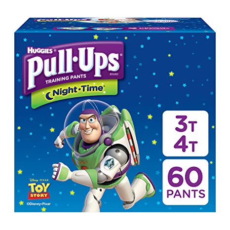 Pull-Ups Night-Time, 3T-4T (32-40 lb) Disposable Potty Training Pants for Toddler Boys, 60 Count