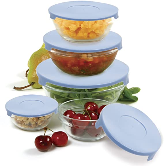 Norpro 10-Piece Nesting Glass Mixing/Storage Bowls with Lids