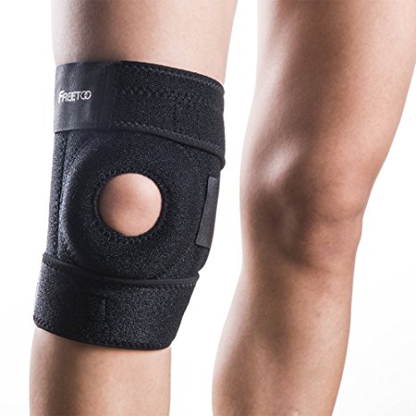 Knee Brace, FREETOO Breathable Knee Protector Knee Support Knee Brace Sleeve with Size Adjustable Neoprene and Open Patella Protector Wrap for Sports Athletic Sports Running Volleyball etc