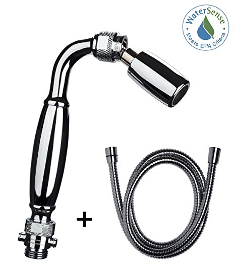 High Sierra's Solid Metal Handheld Showerhead with Trickle Valve and 72" All Metal Hose- WaterSense Certified Low Flow 1.8 GPM. Available in: Chrome, Brushed Nickel, or Oil Rubbed Bronze