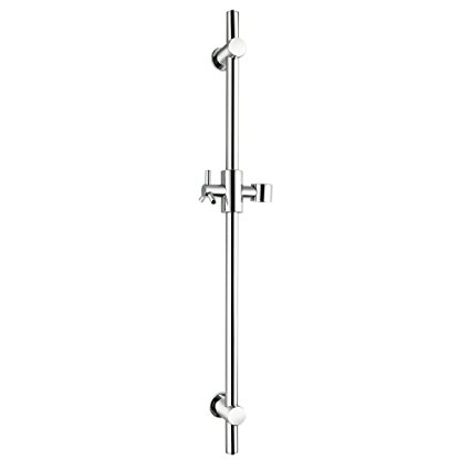 KES F203 Stainless Steel Slide Bars with All Brass Handheld Shower Bracket Height and Angle Adjustable, Polished Steel