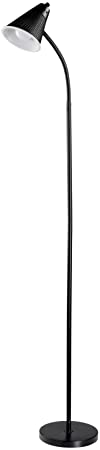 Globe Electric LED for Life 59" 1-Light LED Floor Lamp, Matte Black Finish, Plastic Mesh Shade, LED Bulb Included, 12708