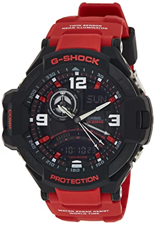 Casio Men G-Shock Red Analog-Digital Gravity Defier Ga1000-4B Watch