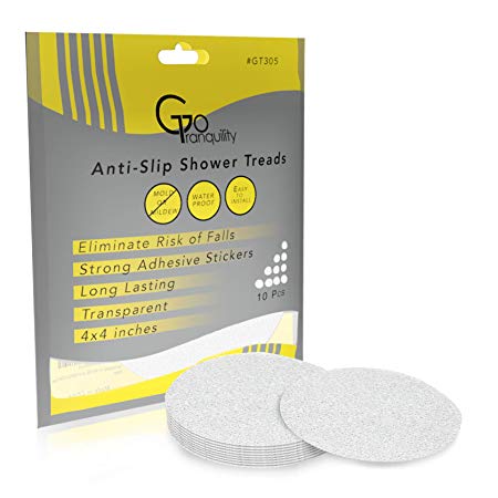 Non Slip Safety Shower Grip Treads To Prevent Slippery Surfaces In The Bathtub 10 Clear PEVA Discs Anti-Slip Stickers