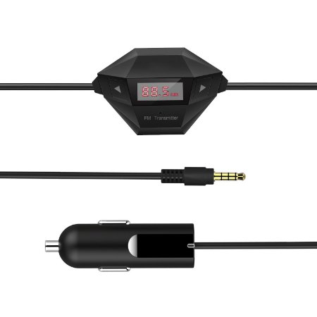 FM TransmitterYoyamo Wireless FM Transmitter Radio Car Kit with 35mm Audio Plug and Car Charger for iPhone 654 iPad iPod Smart Phones with 35mm Audio Plug