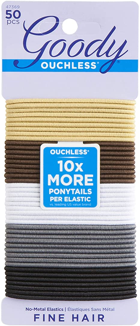 Goody Women's Ouchless 2 mm Elastics, Neutral, 50 Count