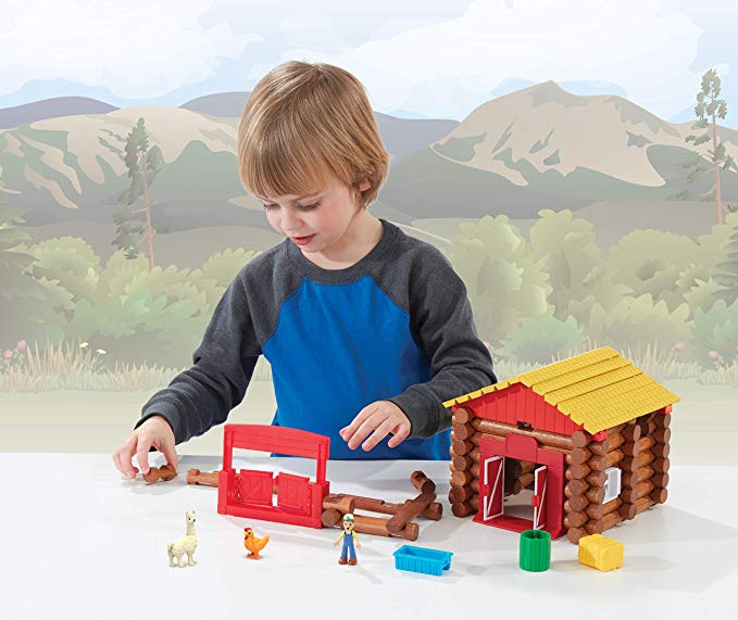 Lincoln Logs Fun On The Farm - Real Wood Logs - 102 Parts - Ages 3 & Up