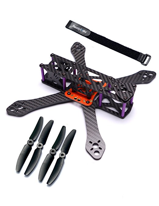 Readytosky 220mm FPV Racing Drone Frame for Martian II Carbon Fiber Quadcopter Frame Kit 4mm Arms with Power Distribution Board(5030 propellers,battery strap)