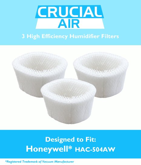 3 Honeywell HAC-504AW Humidifier Filter Fits Honeywell HCM-600 HCM-710 HCM-300T and HCM-315T Compare to Part  HAC-504AW Designed and Engineered by Crucial Air
