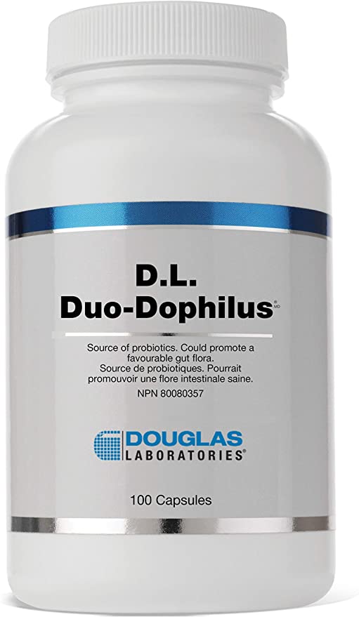 Douglas Laboratories - D.L. Duo Dophilus - Source of Probiotics - 100 Capsules