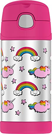 Thermos Funtainer 12 Ounce Bottle, Fat Unicorn