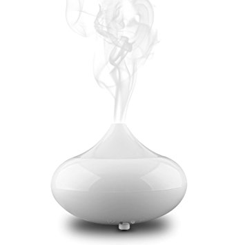 MVPOWER Aroma Diffuser, Electric Ultrasonic Humidifier Aromatherapy Essential Oil Diffuser Cool Mist Humidifier, 7 Color LED Light, 3 Atomize Mode, Auto Protection -- White