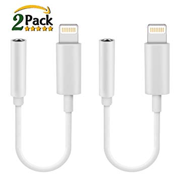 Headphone Jack Adapter, Dopoo Earphone Connector to 3.5mm Audio Adapter Earphone Extender Compatible with 7/7 Plus, Not for 8/X [2 Pack]-U2