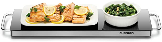 Chefman w/Silicone Heating Element, Food for Parties, Stainless Steel Frame & Warming Tray, Long Warming Plate