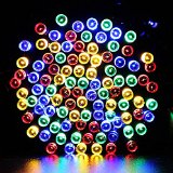 lederTEK Decorative Solar Powered Christmas Lights Multi-color 200 LED 8 Modes Fairy String Light for Garden Lawn Patio Xmas Tree Wedding Party Outside Holiday Indoor Outdoor Decorations