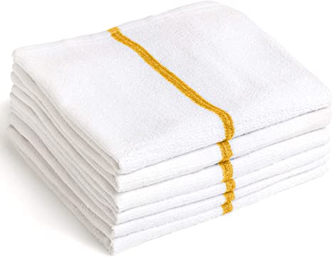 Liliane Collection 13 Yellow Terry Bar Mops Kitchen Towels - 100% Cotton 15" x 18" Commercial Grade Kitchen Towels (High Density 28 oz/Dozen) - Terry Bar Mop Dish Towel - Thick and Absorbent