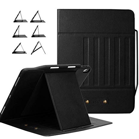 FYY Case for iPad Pro 11 2018, Luxury Microfiber Leather Protector Cover [Support Apple Pencil Charging] with Auto Wake/Sleep Feature Strong Magnetic Stand Folio Case for iPad Pro 11" 2018 Black