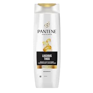 Pantene Hair Science Luscious Thick Shampoo 180ml with Pro-Vitamins & Vitamin C to boost hair thickness for stronger & resilient hair,for all hair types, shampoo for women & men