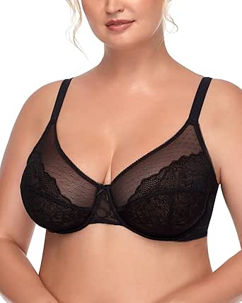 HSIA Minimizer Bras for Women Full Coverage Underwire Bras Plus Size Lifting Lace Bra for Heavy Breast