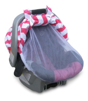 Nestletop Baby Car Seat Cover By Colwares - High Quality Protective Cover For Wind, Rain, Snow, Debris, & Pests (Pink Stripes)