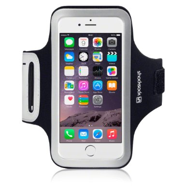 iPhone 6S Armband Shocksock Reflective Sports Gym Bike Cycle Jogging Armband with Dual Arm-Size Slots and Key Pocket Custom Made for iPhone 6  6S Black