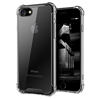 iPhone 7 Case, Birstin Clear Case for iphone 7 with Transparent Hard Plastic Back Plate and Soft TPU Gel Bumper (Clear)