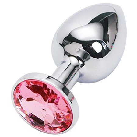 AEXGE Fetish Deluxe Small Anal Plug Butt Super Quality Stainless Steel Ass Plugs Jewelry Kinkys Sex Love Games Bdsms Toys Personal Massager for Women Men Couples Lover - Good Valentine 's / Birthday Gift (Pink)