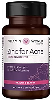 Zinc For Acne The Skin Nutrient 50mg of Zinc plus Beneficial Vitamins 100 tablets