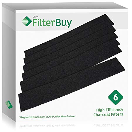 6 - FilterBuy Honeywell HRF-B2, Filter B Replacement Charcoal Filters. Designed by FilterBuy to be Compatible with Honeywell & Vicks Air Purifiers.