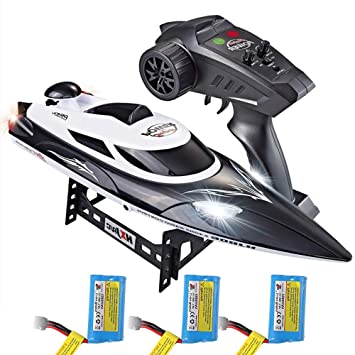MOSTOP HJ806 RC Boat 2.4GHz High Speed Remote Control Racing Boat 35KM/H RC Speedboat 200m Control Distance for Kids Adults, 3 Batteries
