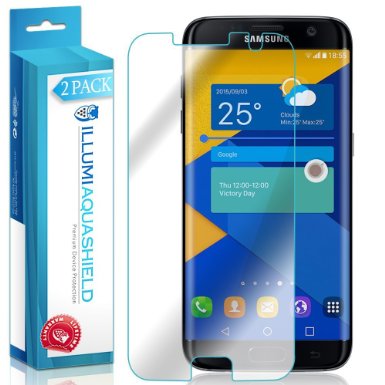 Galaxy S7 Edge Screen Protector [2-Pack], ILLUMI AquaShield Full Coverage Screen Protector for Galaxy S7 Edge HD Clear Anti-Bubble Film - Lifetime Warranty