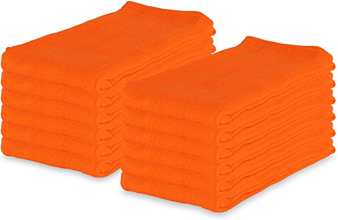 Arkwright Surgical Huck Cleaning Towels, Pack of 12 Absorbent Towel Perfect for your Windows, Glass Painted Metal, Ceramic, Counters, Cabinets (16 x 26 In, Orange)
