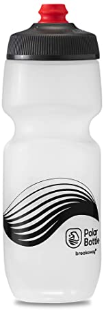 Polar Bottle Breakaway Wave Lightweight Bike Water Bottle - BPA-Free, Cycling & Sports Squeeze Bottle (Frost & Charcoal, 24 oz)