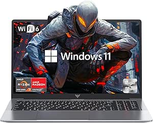 Newest Gaming Laptop, Laptop with AMD Ryzen 7 5825U (8C/16T, Up to 4.5GHz), 16GB RAM 512GB NVMe SSD Laptop Computer, Radeon RX Vega 8 Graphics, 16.1-inch FHD Display, WiFi 6, 53Wh Battery, Backlit KB