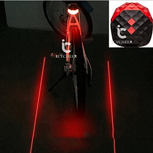 ICYCHEER Cycling Bicycle Bike Taillight Warning Flashing Lamp Alarm Light Safety Light for Mountain Bike Cycling Water Resistant Rear Lights