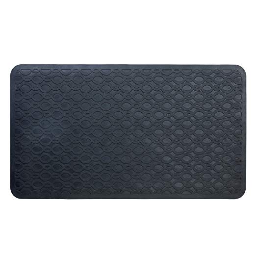 SlipX Solutions Mildew Resistant Large Black Rubber Bath Safety Mat Features Powerful Microban Antimicrobial Product Protection (15" x 27", 250 Suction Cups, Machine Washable)