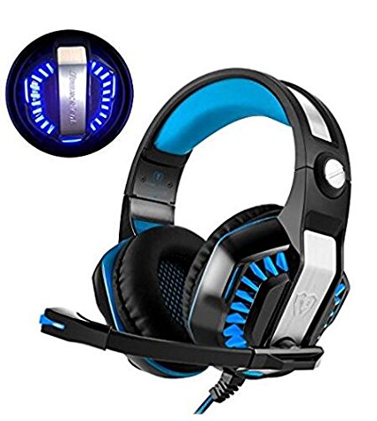 Gaming Headset for Xbox One PS4 PC, Beexcellent LED 3.5mm Noise Cancelling Stereo Game Headphones with Mic for Laptop Tablet Mac Smart Phone