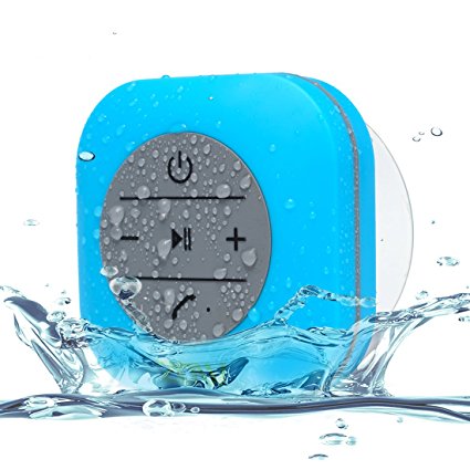 Wireless Bluetooth Shower Speaker , ZDW Outdoor 3.0 Waterproof Speakers with 3W Suction Cup Mic Hands-Free Speakerphone(Blue)