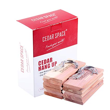 Cedar Space Moth Away Repellent Clothes Storage Protector Accessories 100% Nature Aromatic Cedar Planks Closet Cedar Hang Ups [10+1pack]