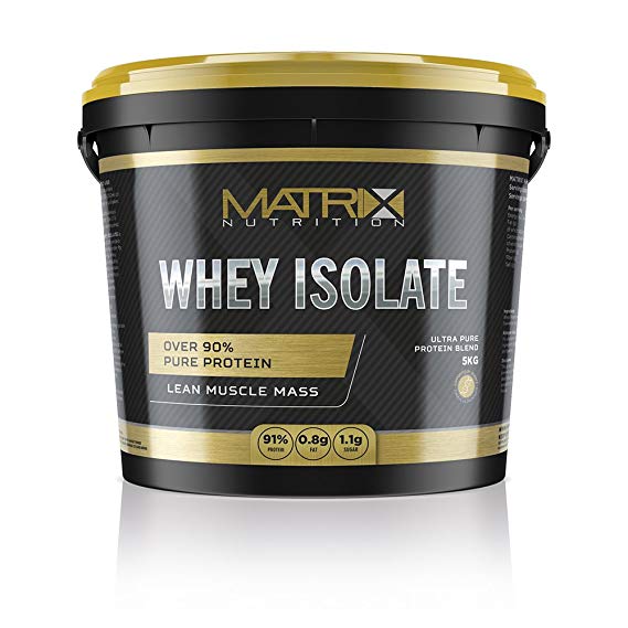 Matrix Nutrition Pure Whey Protein Isolate | Low Fat & Sugar Lean Muscle Builder Powder (Banana, 5KG)
