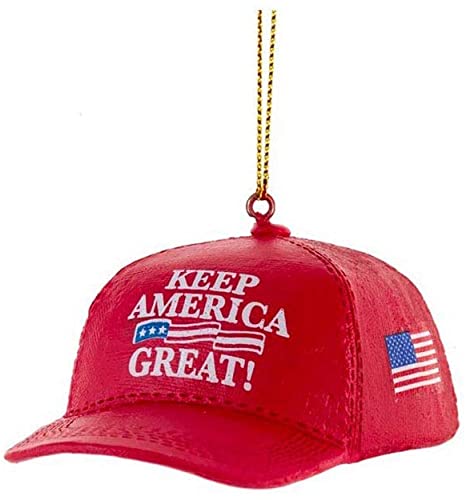 Kurt Adler Keep America Great Hat Red Cap Christmas Ornament