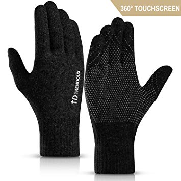 TRENDOUX Winter Touchscreen Gloves for Men Women Texting Knit Anti-Slip
