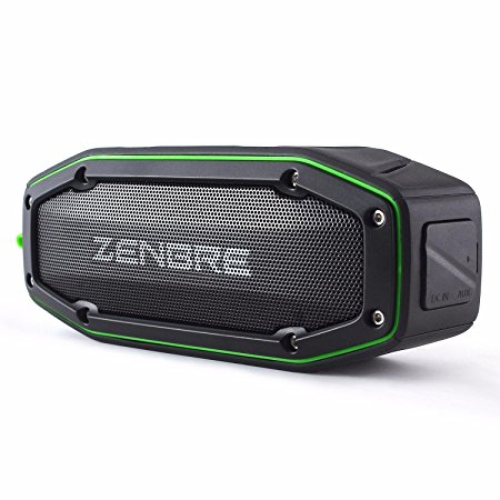 Bluetooth Speakers, ZENBRE D6 Outdoor Bluetooth 4.1 Speakers, 2x5W Portable IPX6 Waterproof Speakers with 18h Play-time (Green)