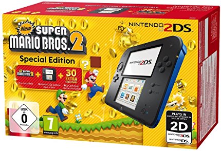 Nintendo 2DS noir incl. New Super Mario Bros 2