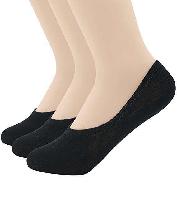 Zando Women's Casual Anti Slip No-Show Low-Cut Liners Silicon Heel Grip Socks