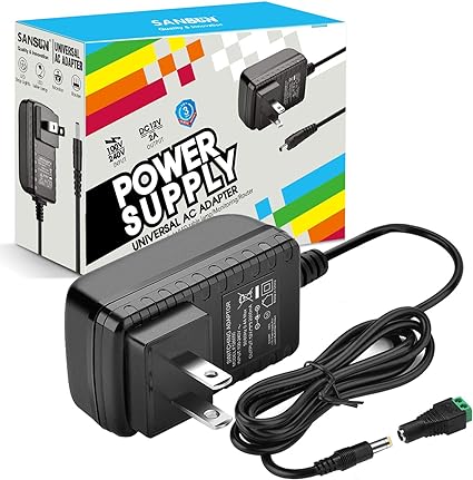 12V 2A Power Supply Adapter, AC 100-240V to DC 12V Transformers, Switching Power Supply for 12V 3528/5050 LED Strip Lights, 24W Max, 12 Volt 2 Amp Power Adaptor, 2.1mm X 5.5mm US Plug (1-Pack)