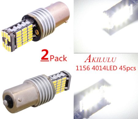 FlashWolves 1000LM Ultra Bright 45pcs AK-4014 Chipsets 1156 1141 1073 7506 BA15S LED Bulbs backup reverse lightsturn signal lightstail lights 6500K Xenon White