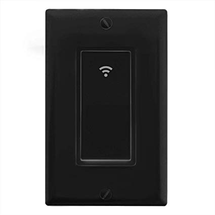 WiFi Smart Wall Light Switch Black White Timing Function Suit for 1/2/3 Gang Switch Box Compatible with Alexa Google Home,No Hub Required Neutral Wire Required (Black)