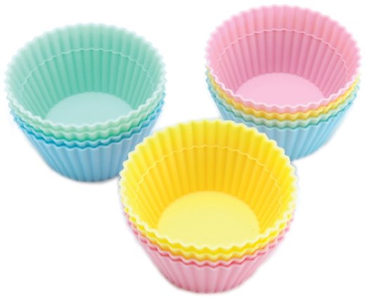 Wilton Round Silicone 12 Count Baking and Craft Cups, Pastel