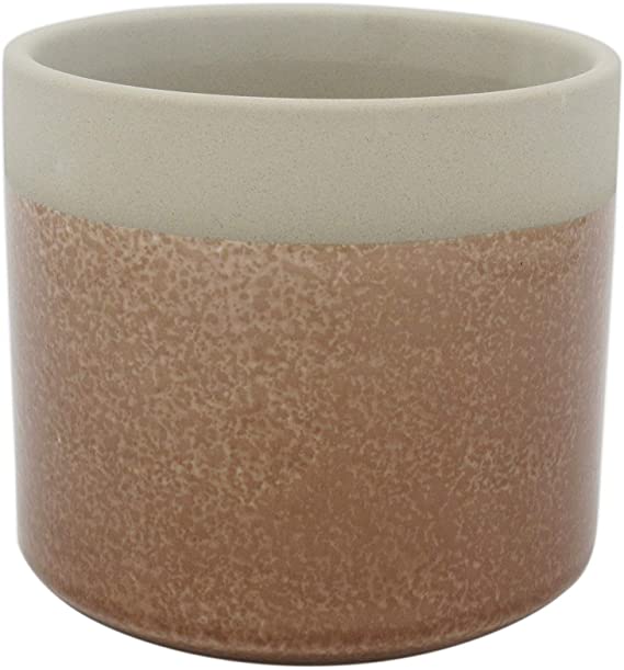 Amazon Brand – Rivet Mid-Century 2-Toned Stoneware Planter, 5.7"H, Pink